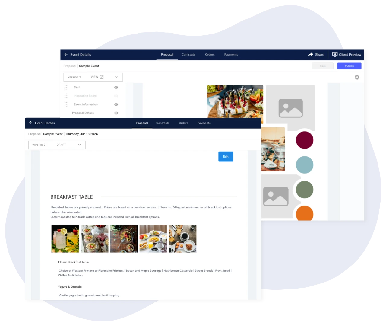 Venue software proposals and invoicing